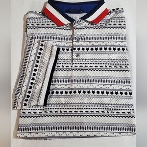 Greyson Red, Blue, and White Stylish Polo. Sz XL